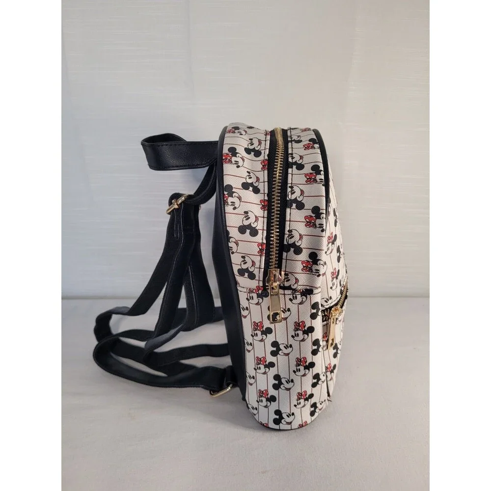 Disney Bioworld Leather Mini Backpack.  Mickey & Minnie Mouse. - Picture 2 of 6